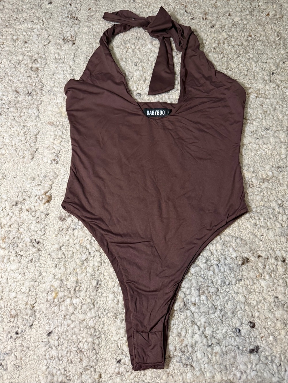 BABYBOO Brown Halter Bodysuit